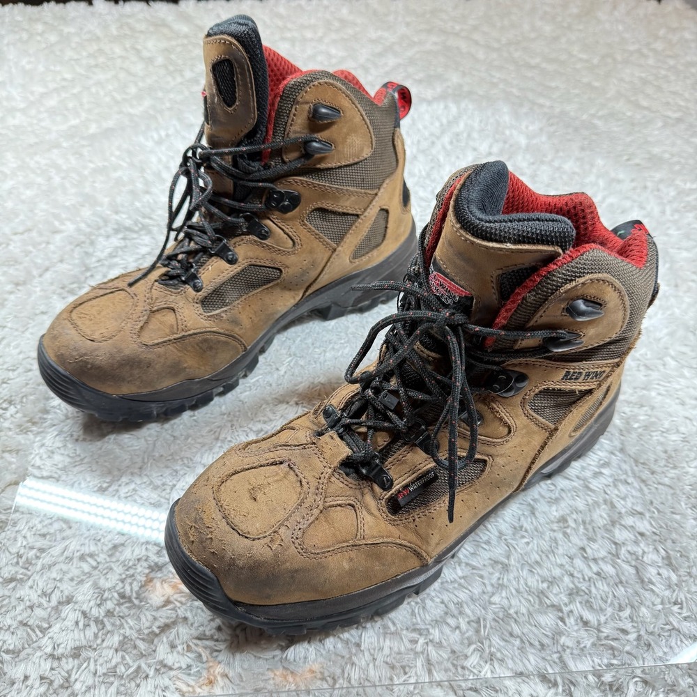 Red Wing Boots Men's 10D Steel Toe Waterproof Hiking Vibram Sole  Brown 6674